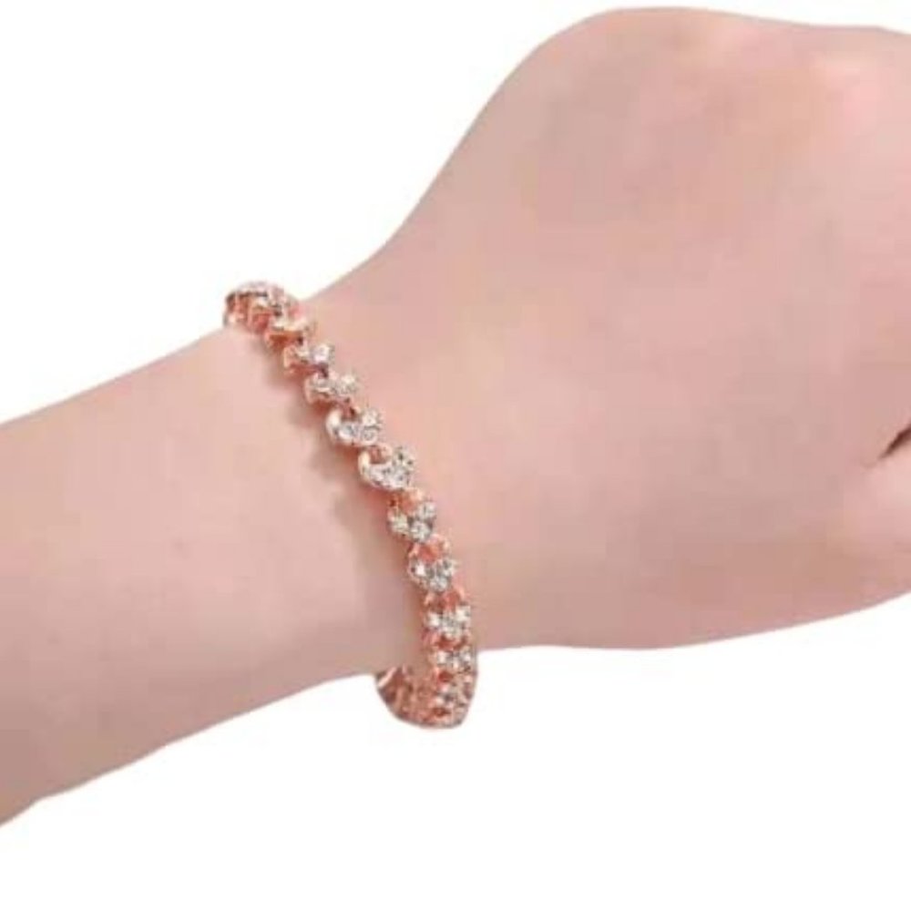 SALE! Classy Fashion Glamour Jewelry Stamped No. 925  Crystal Bracelet - Picture 5 of 5